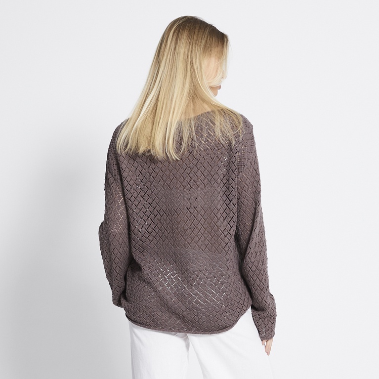 Crochet knit sweater "Villemo" Light Brown